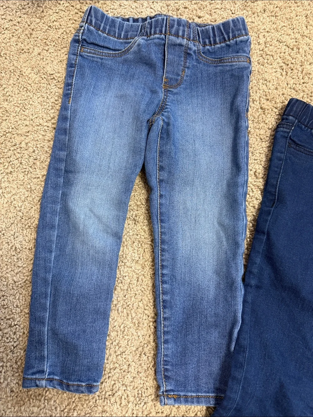 Kids Stretch Denim Jeggings - Blue & Dark Blue toddler girls 3t